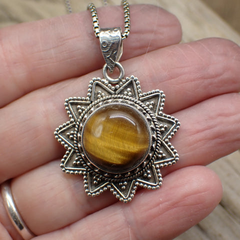 Tiger Eye Sterling Silver Pendant