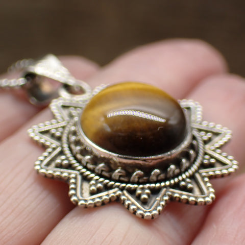 Tiger Eye Sterling Silver Pendant