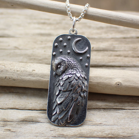 Sterling Silver Barn Owl Charm