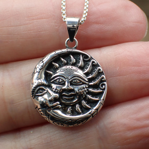 Sterling Silver Sun & Moon Charm