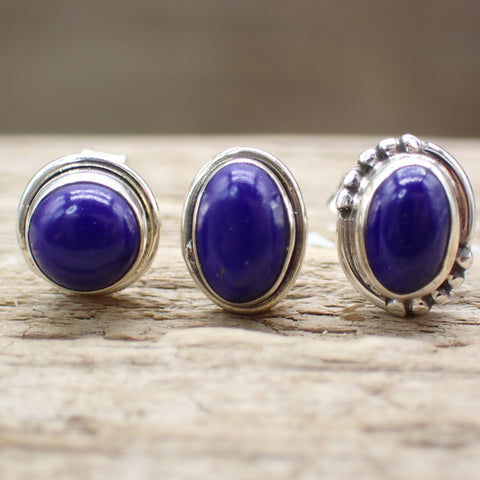 Lapis Sterling Silver Stud Earrings