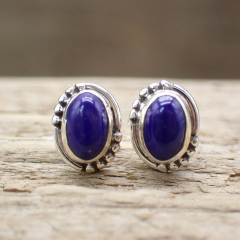 Lapis Sterling Silver Stud Earrings