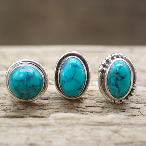 Dyed Blue Howlite Sterling Silver Stud Earrings