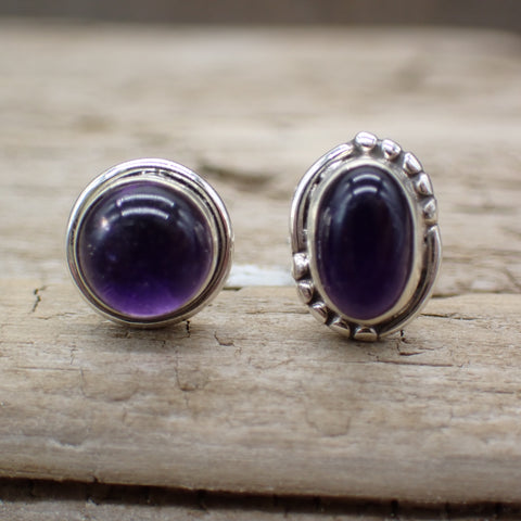 Amethyst Sterling Silver Stud Earrings