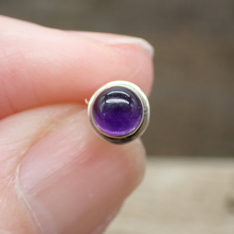 Amethyst Sterling Silver Stud Earrings