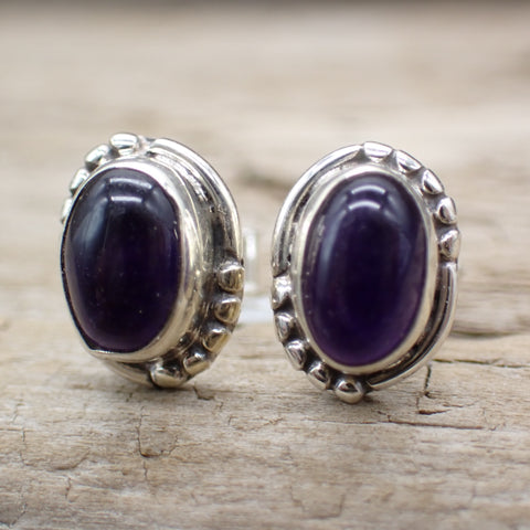 Amethyst Sterling Silver Stud Earrings