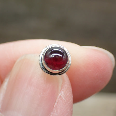 Garnet Sterling Silver Stud Earrings