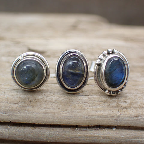 Sterling Silver Labradorite Stud Earrings