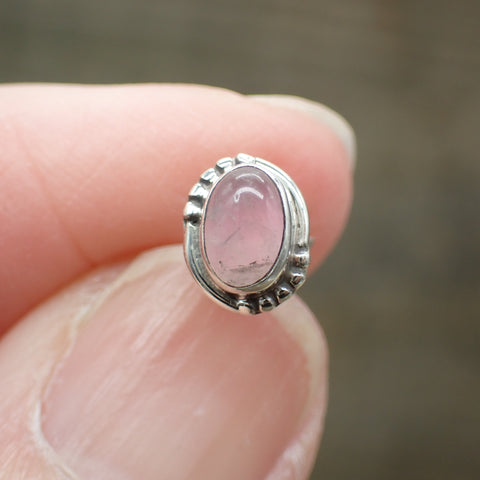 Rose Quartz Sterling Silver Stud Earrings