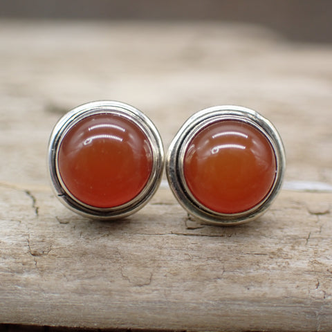 Sterling Silver Carnelian Studs