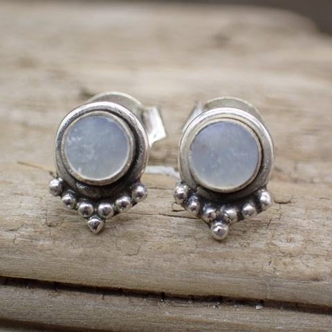 Sterling Silver Mother of Pearl Stud Earrings