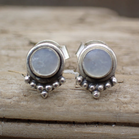 Sterling Silver Mother of Pearl Stud Earrings