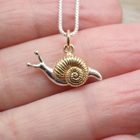 Sterling Silver Two Tone Snail Charm