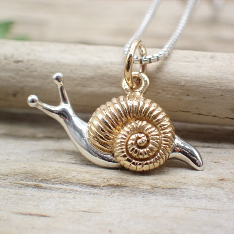 Sterling Silver Two Tone Snail Charm