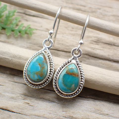 Sterling Silver Kingman Turquoise Earrings