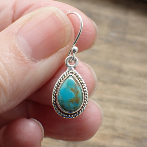 Sterling Silver Kingman Turquoise Earrings