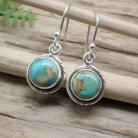 Sterling Silver Kingman Turquoise Earrings