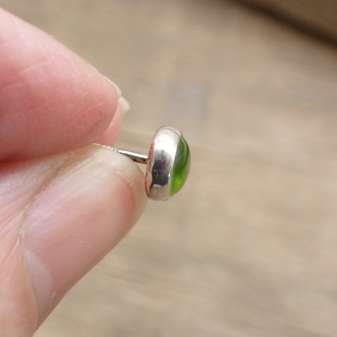 Sterling Silver Peridot Studs by Native American Artist