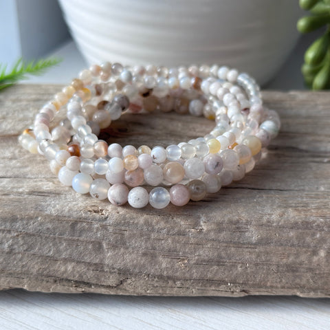 Flower Agate Gemstone Bracelet