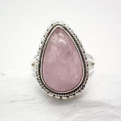 Morganite Sterling Silver Ring - Size 7