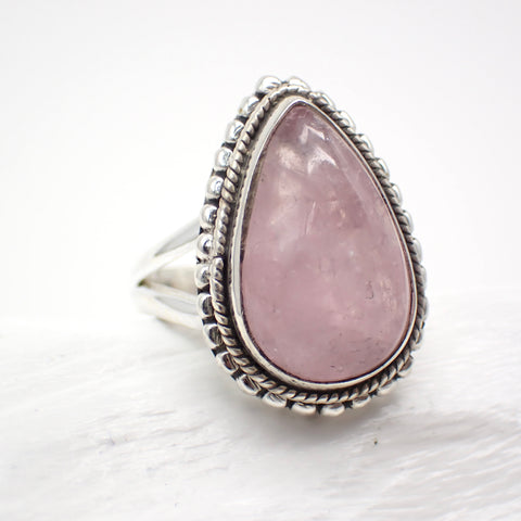 Morganite Sterling Silver Ring - Size 7