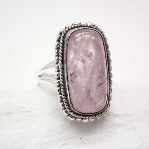 Morganite Sterling Silver Ring - Size 8