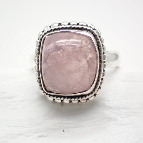 Morganite Sterling Silver Ring - Size 10