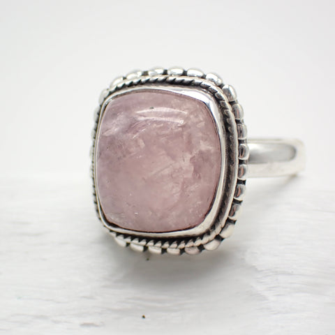 Morganite Sterling Silver Ring - Size 10