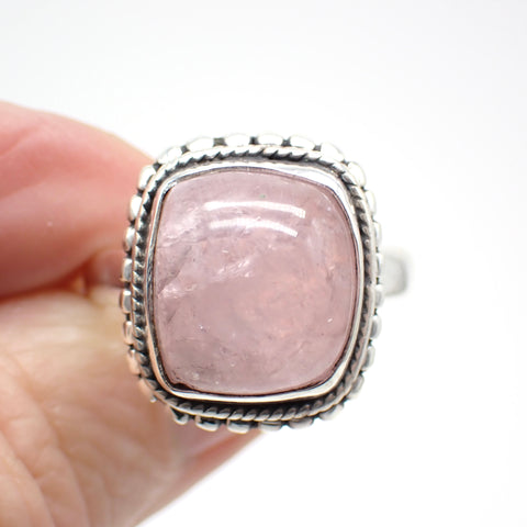 Morganite Sterling Silver Ring - Size 10