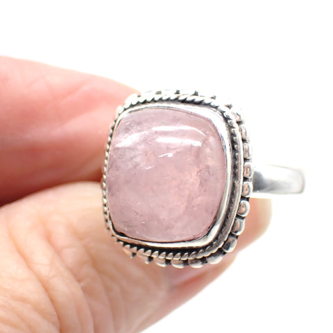 Morganite Sterling Silver Ring - Size 10