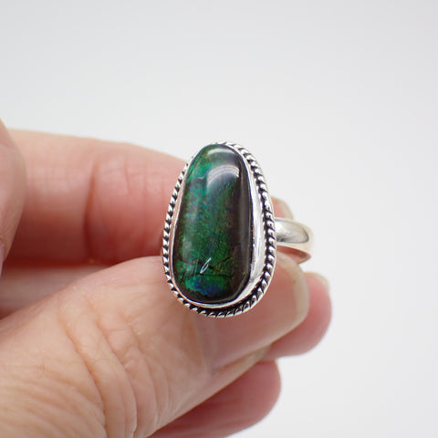 Ammolite Sterling Silver Ring - Size 6