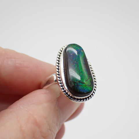 Ammolite Sterling Silver Ring - Size 6