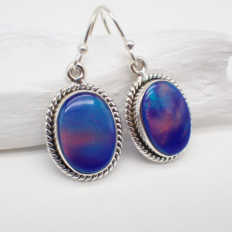 Aurora Opal Sterling Silver Earrings