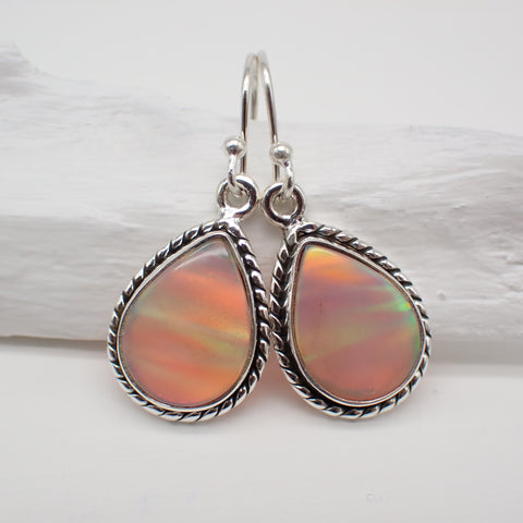 Aurora Opal Sterling Silver Earrings