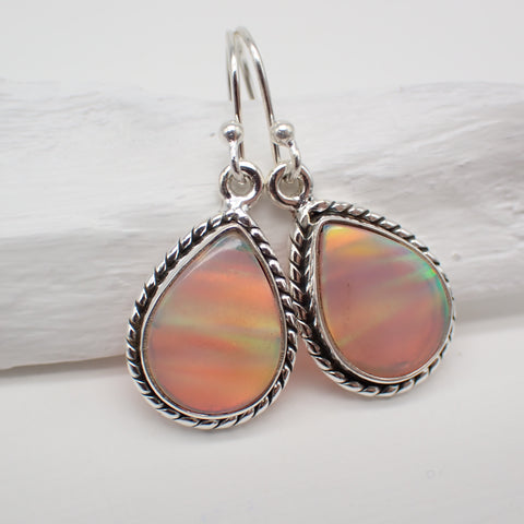 Aurora Opal Sterling Silver Earrings