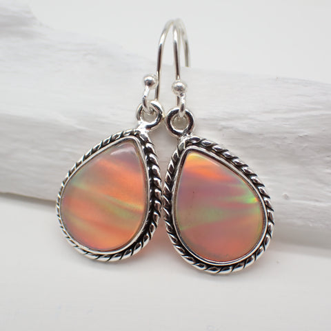 Aurora Opal Sterling Silver Earrings