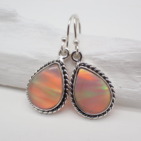 Aurora Opal Sterling Silver Earrings