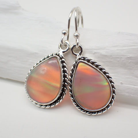 Aurora Opal Sterling Silver Earrings