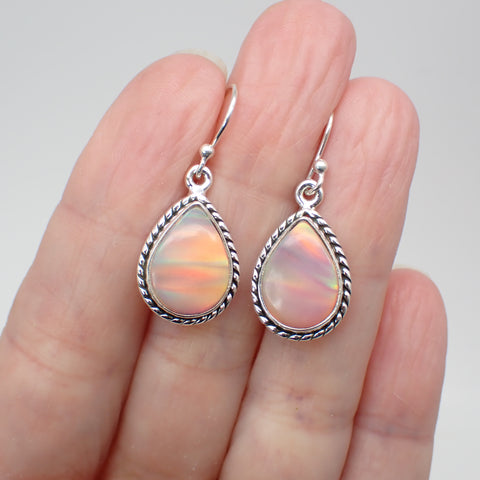 Aurora Opal Sterling Silver Earrings