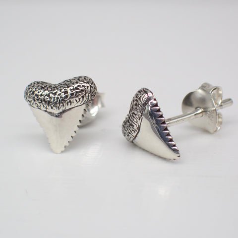 ♻️ Recycled Sterling Silver Shark Tooth Stud Earrings