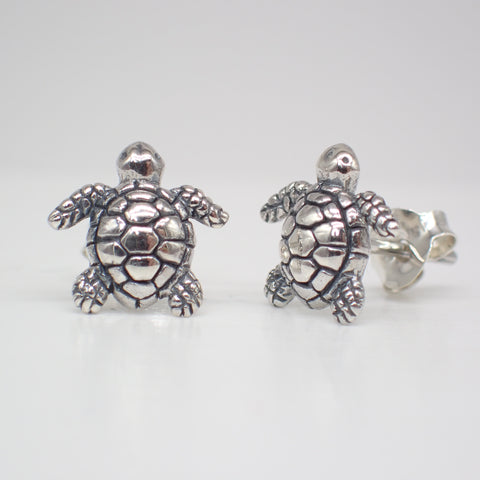 ♻️ Boucles d’oreilles tortue en argent sterling recyclé