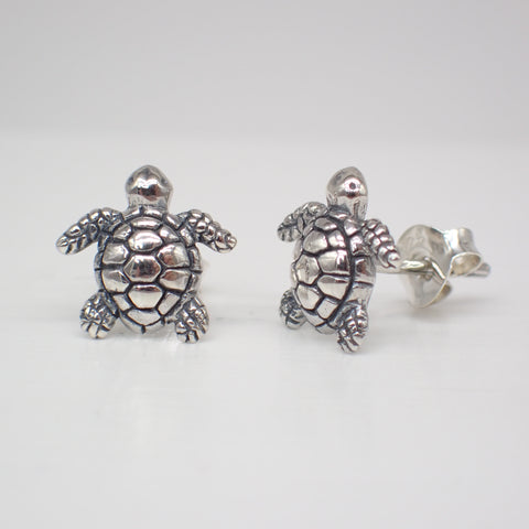 ♻️ Boucles d’oreilles tortue en argent sterling recyclé