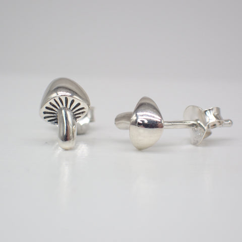 ♻️ Recycled Sterling Silver Mushroom Stud Earrings