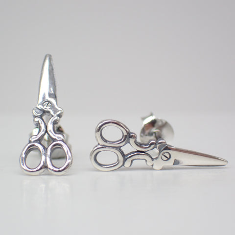 ♻️ Boucles d’oreilles à tige en ciseaux en argent sterling recyclé