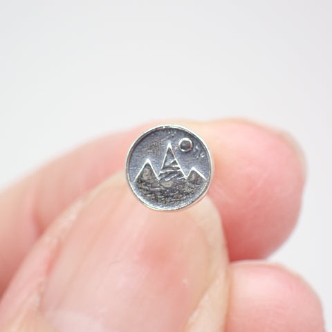 Sterling Silver Mountain Stud Earrings