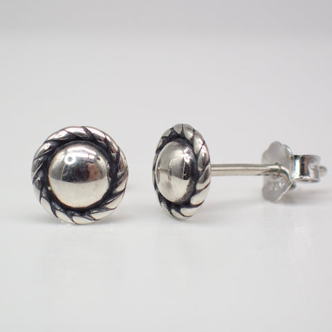 Sterling Silver Simple Dome Stud Earrings