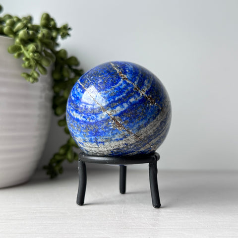 Lapis Lazuli Sphere on Metal Stand