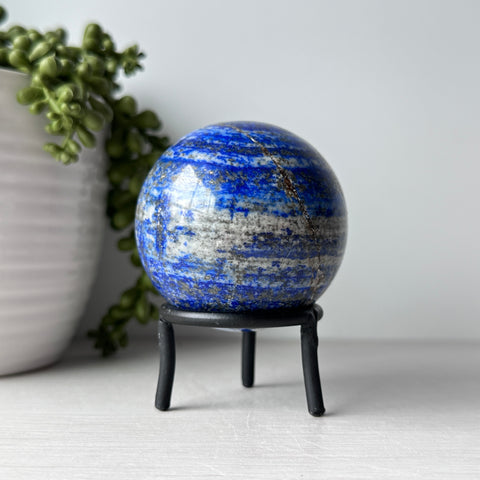 Lapis Lazuli Sphere on Metal Stand