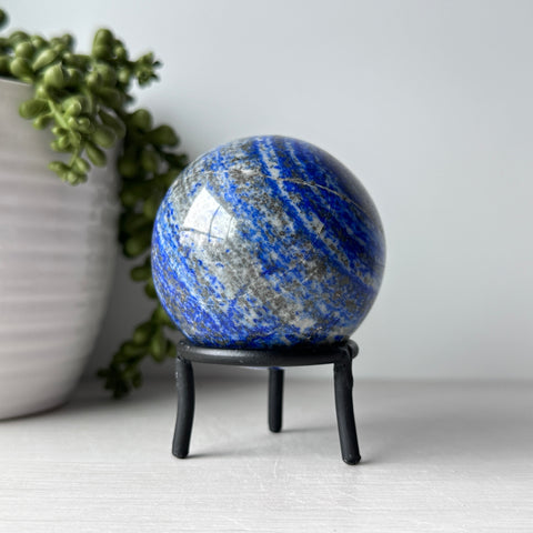 Lapis Lazuli Sphere on Metal Stand