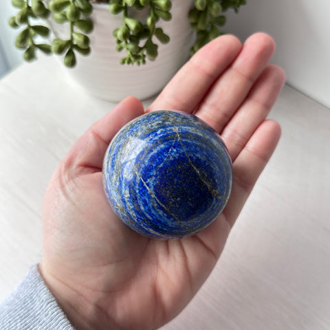 Lapis Lazuli Sphere on Metal Stand